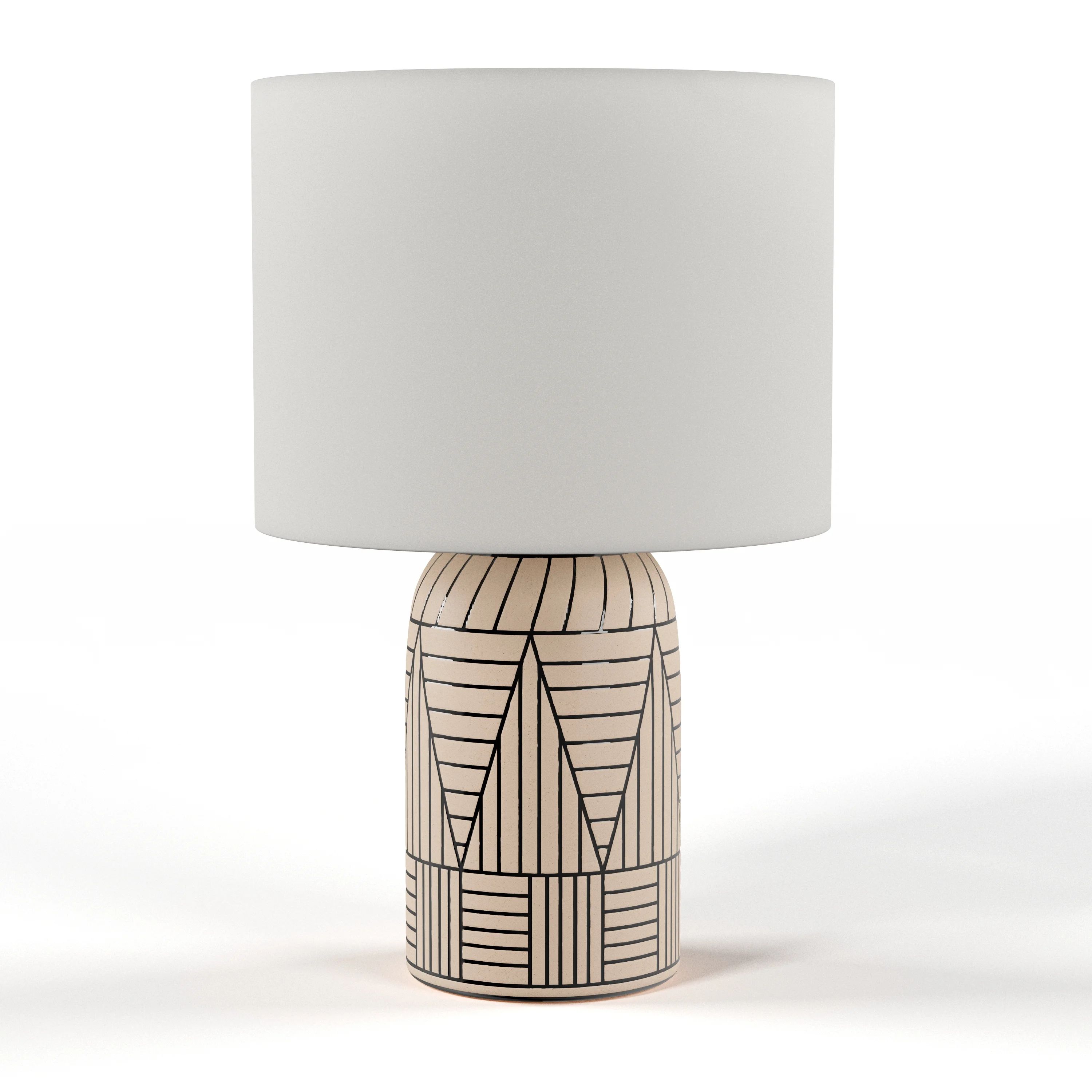 MoDRN Ceramic Table Lamp with Black Accent Pattern - Walmart.com | Walmart (US)