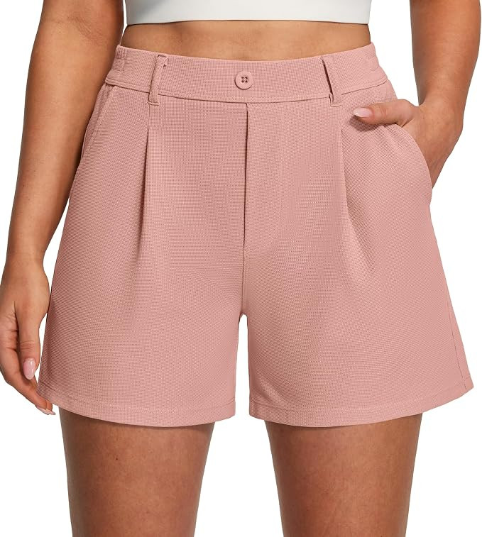 Ewedoos Dress Shorts for Women Stretchy Pull On Dressy Work Shorts with Pockets High Waisted Trou... | Amazon (US)