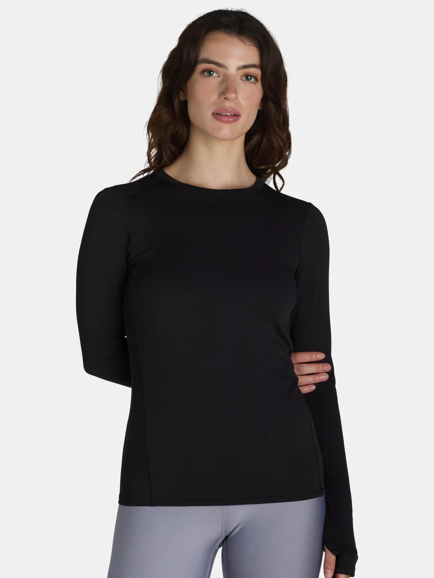Avia Women's SoftSculpt Crewneck Tee with Long Sleeves, Sizes XS-XXXL | Walmart (US)