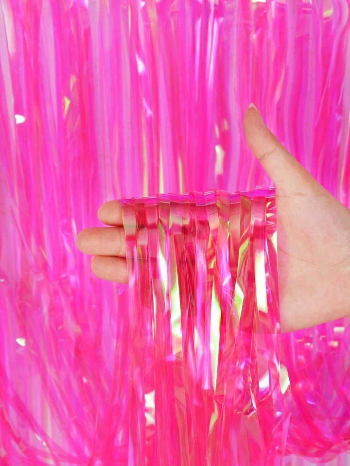 1pc Party Tassel Curtain, Pink Aluminum Rain Curtain For Party Decor | SHEIN