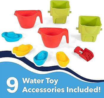 Simplay3 Raindrop Falls Water Table and Splash Kiddie Pool for Toddlers and Kids, 9 Water Play Ta... | Amazon (US)