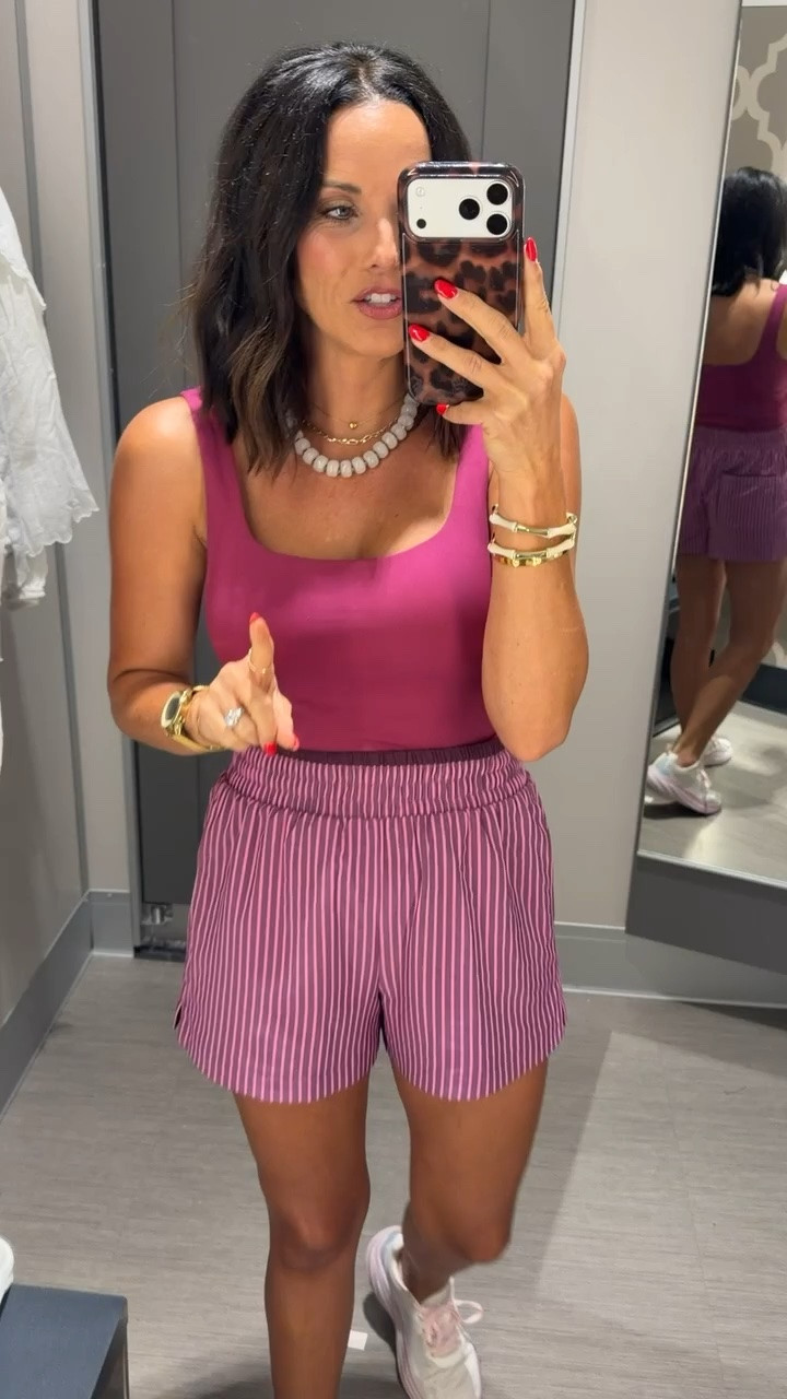 The perfect casual Target outfit. 💗 I love these striped shorts paired with this buttery-soft tank for an easy everyday look.

@Target 

Wearing an XS • 5’3” for reference