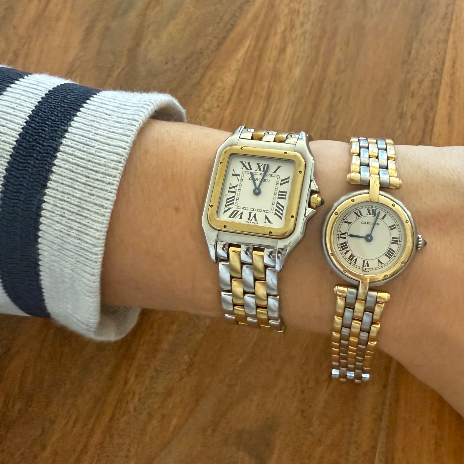 Matching watches with my bestie! #cartier #mixedmetal