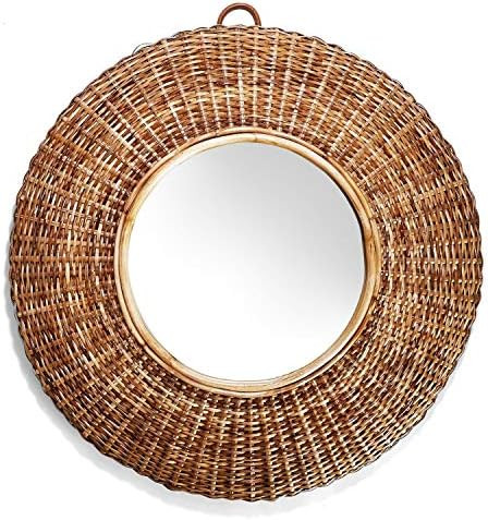 Two's Company 53150 Woven Cane Hand-Crafted Wall Mirror, 30-inch Diameter | Amazon (US)