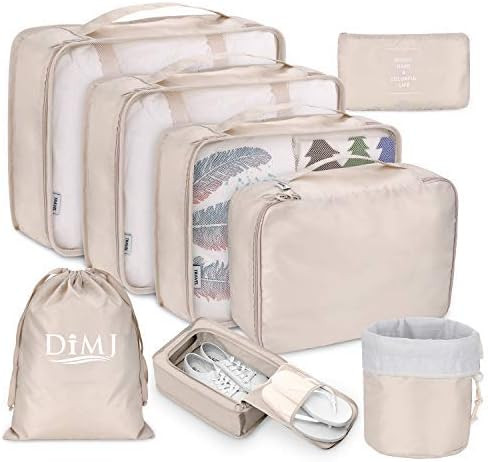 Packing Cubes for Travel, 8Pcs Travel Cubes Set Foldable Suitcase Organizer Lightweight Luggage S... | Amazon (US)