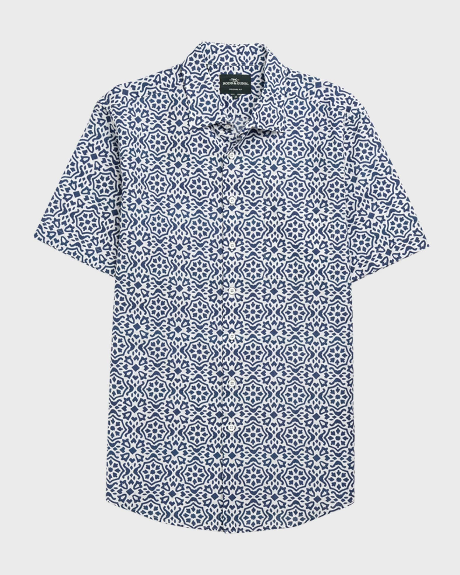 Rodd & Gunn Men's Becksley Geometric-Print Short-Sleeve Shirt | Neiman Marcus