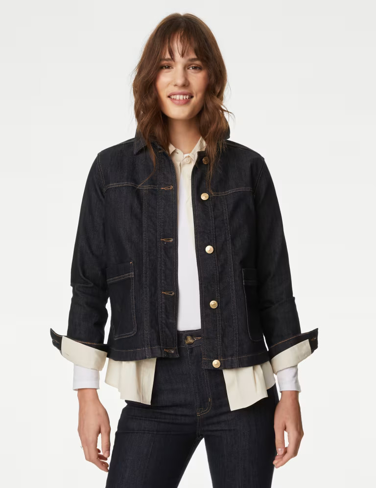 Cotton Rich Denim Utility Jacket | Marks & Spencer (UK)