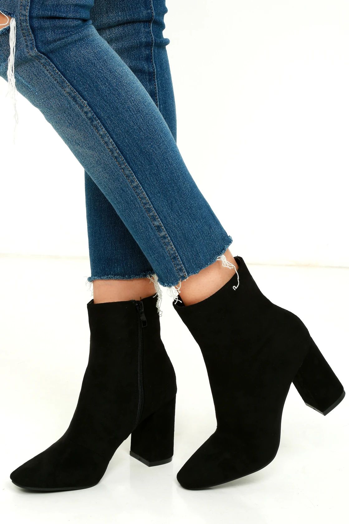 My Generation Black Suede High Heel Mid-Calf Boots | Lulus (US)