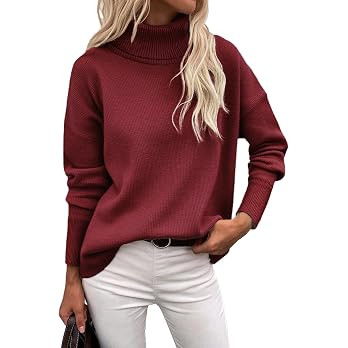Zeagoo Women's Turtleneck Sweater 2026 Fall Winter Chunky Knitted Pullover | Amazon (US)