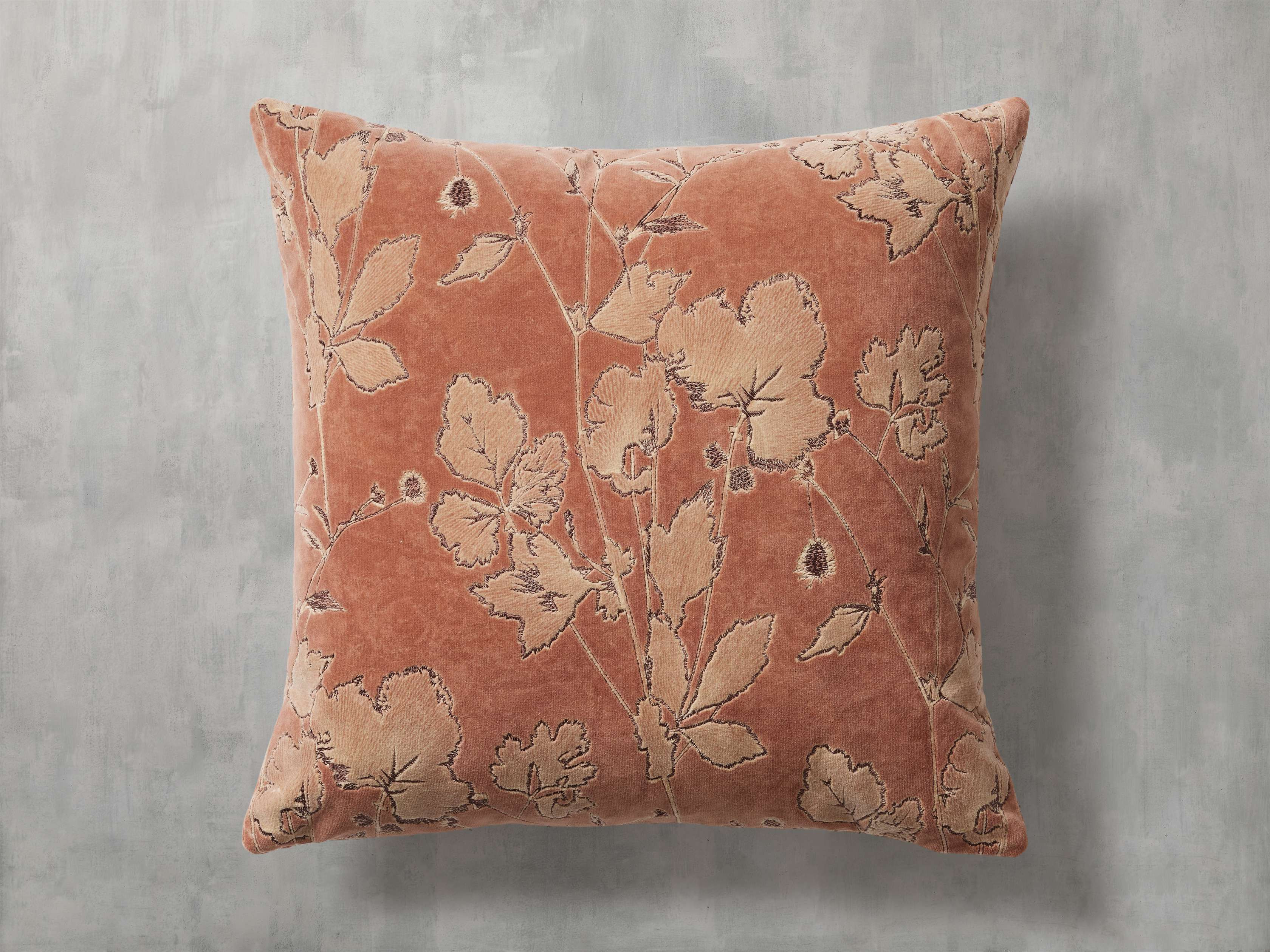 Kaylan Embroidered Botanical Pillow | Arhaus