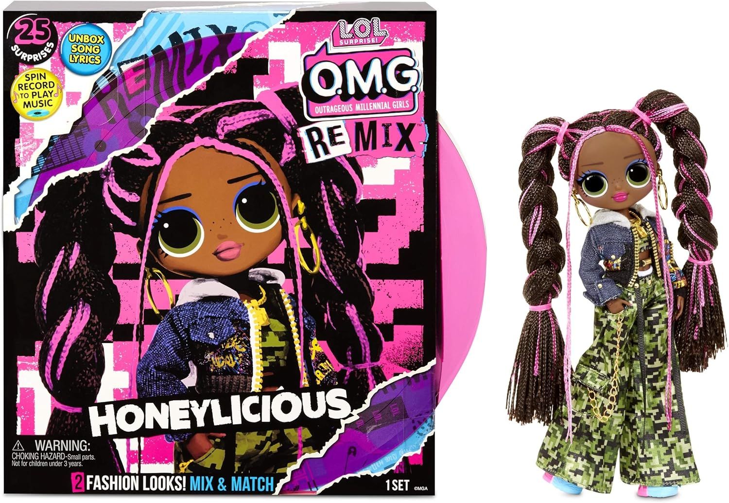 LOL Surprise OMG Remix Honeylicious Fashion Doll, Plays Music with 25 Surprises Including Shoes, ... | Amazon (US)