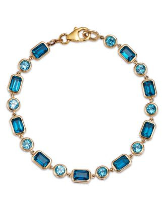 Blue Topaz Link Bracelet in 14K Yellow Gold | Bloomingdale's (AU)
