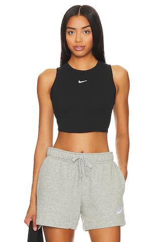 Nike Ribbed Cropped Tank in Black & Sail from Revolve.com | Revolve Clothing (Global)