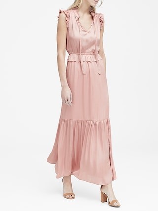 Soft Satin Maxi Dress | Banana Republic US