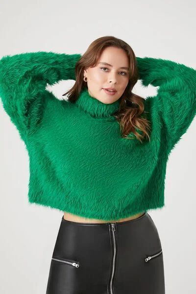 Plus Size Fuzzy Faux Fur Sweater | Forever 21 (US)