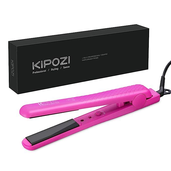 KIPOZI 1 Inch Hair Straightener Ceramic Flat Iron for Hair with Adjustable Temp Straightens and C... | Amazon (US)