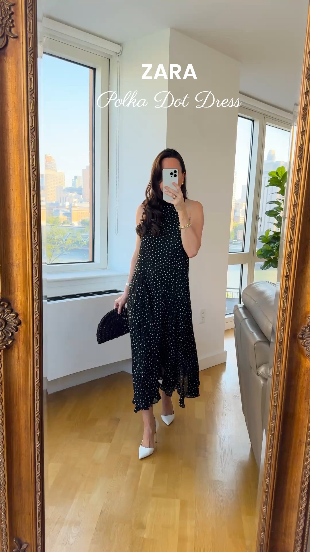 wedding guest dress from Zara polka dot dresss