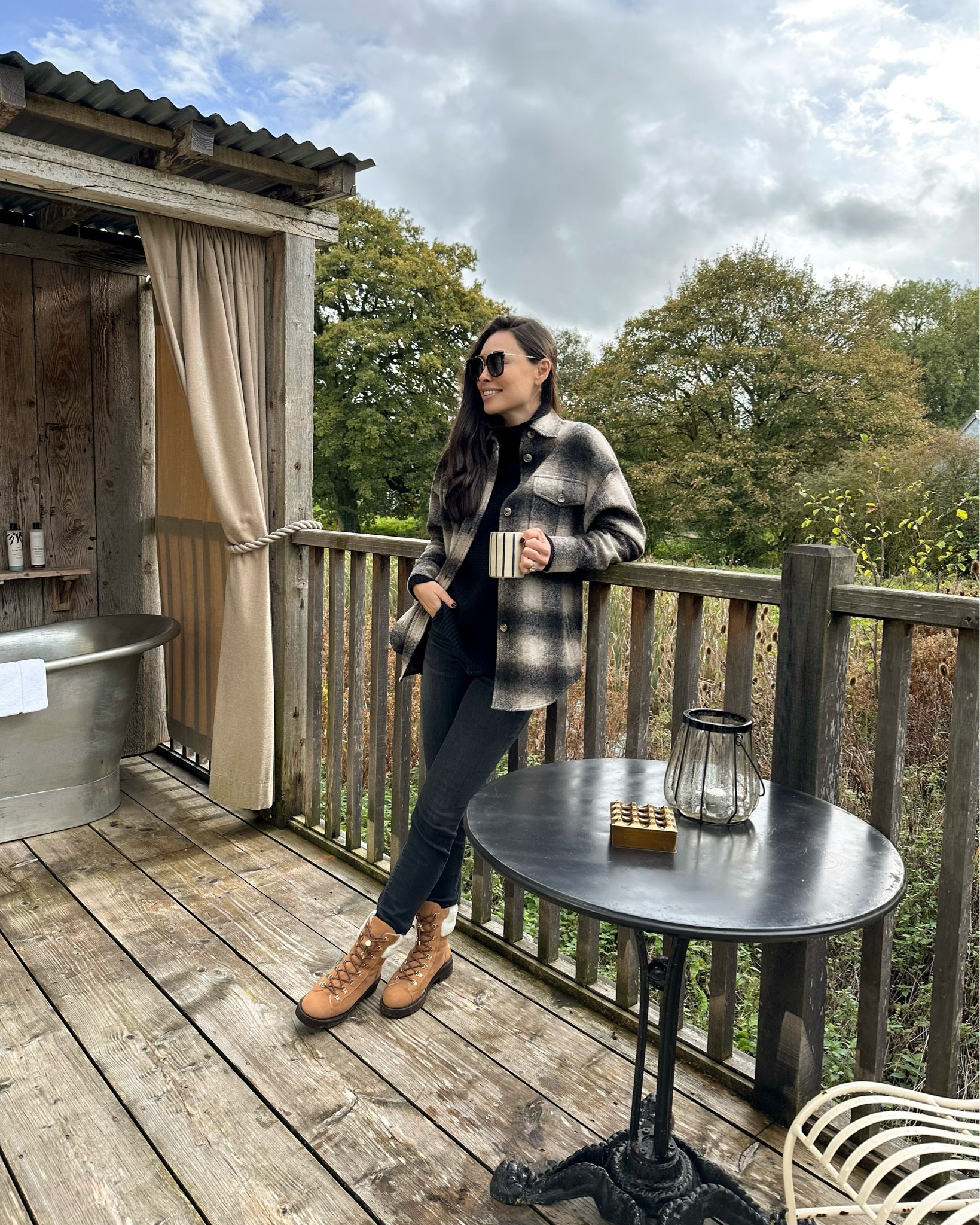 Kat Jamieson wears a cozy fall outfit. Fall shacket, jacket, plaid, boots, booties, winter style. 

#LTKSeasonal #LTKshoecrush #LTKHoliday