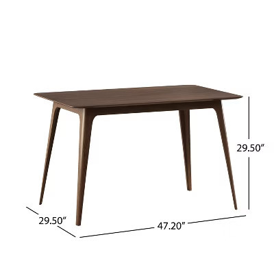 Minimalist Wood Dining Set for 4, 5 Pieces Rectangular Small Space Table Set with 4 Upholstered Chairs for Kitchen, Light Gray,Walnut | Target