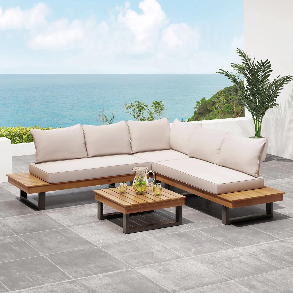 Abhipsa Acacia 5 - Person Patio Conversation Set with Cushions | Wayfair North America