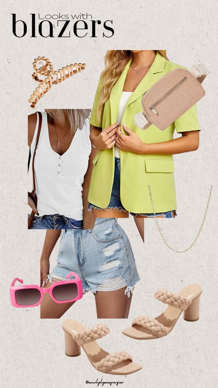 I found this neon green Blazer from Amazon and it’s short sleeves! I’m not sure how I feel about it yet but I think this outfit could definitely work! 

Sandals, jewelry, sunnies, & bag are Target

Top, shorts, & blazer is Amazon!

#LTKSeasonal #LTKstyletip #LTKunder100