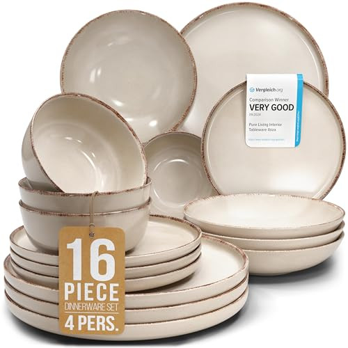 Pure Living 16 Piece Stoneware Dinnerware Set, a Pottery Barn Cambria stoneware dinnerware dupe