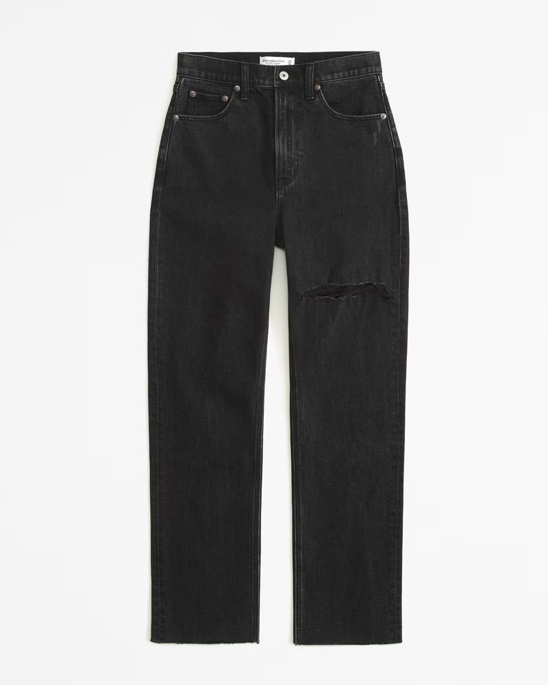 Women's Ultra High Rise Ankle Straight Jean | Women's Clearance | Abercrombie.com | Abercrombie & Fitch (US)