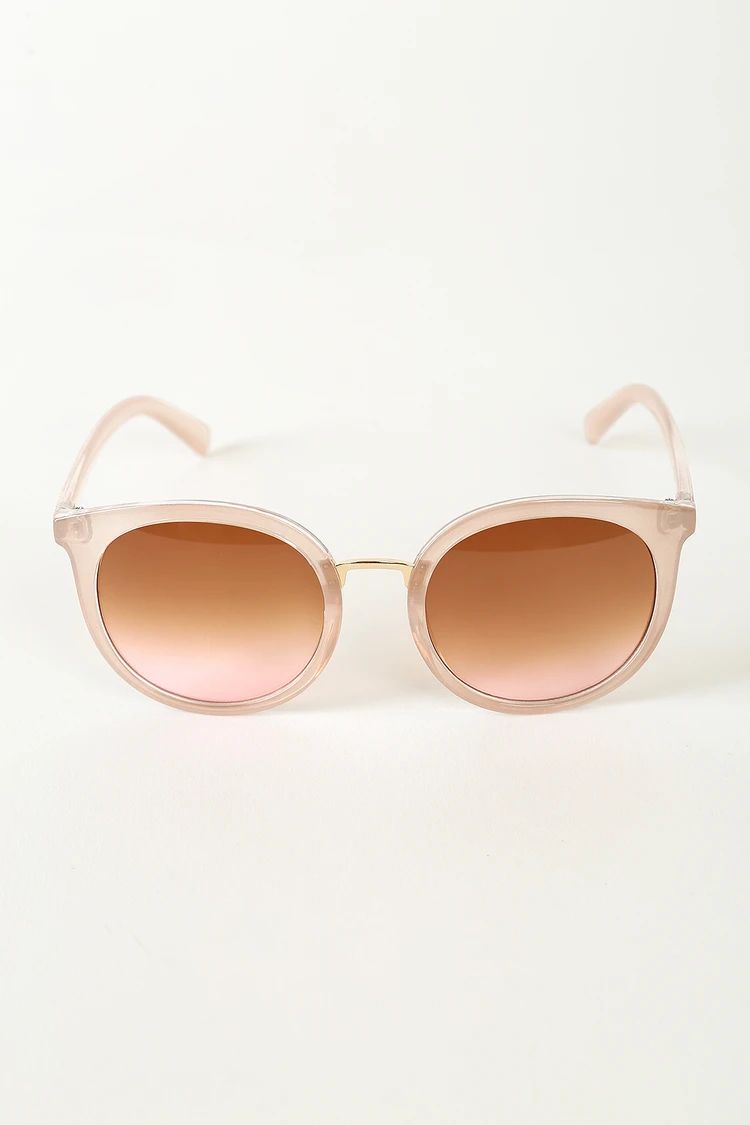 What a Catch Beige Round Sunglasses | Lulus (US)