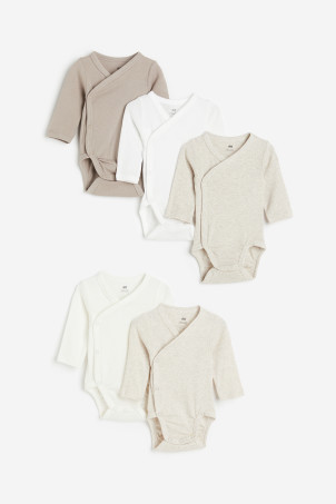 5-pack cotton trousers - Beige/White - Kids | H&M GB | H&M (UK, MY, IN, SG, PH, TW, HK)