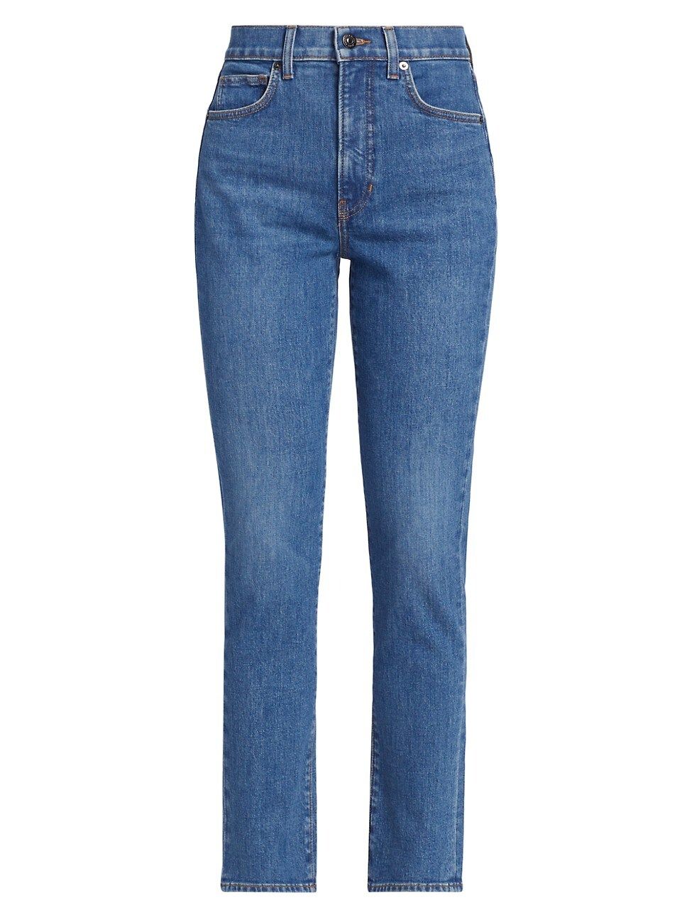 Alenah High-Rise Stretch Straight-Leg Jeans | Saks Fifth Avenue