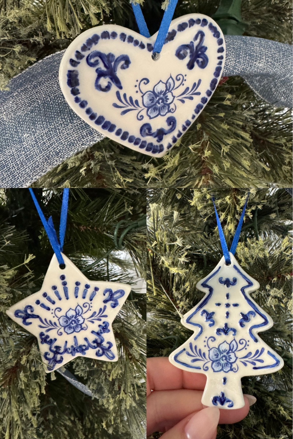 Delft looking ornaments!  I love these porcelain white and blue ornaments: set of six: to each of ones pictured
#amazonfinds #amazonornaments #christmasornaments #christmasgifts #bluetreeornaments #themedornaments 


#LTKHoliday #LTKFindsUnder50 #LTKSeasonal