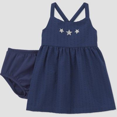 Carter's Just One You® Baby Girls' Star Americana Dress - Navy Blue 12M | Target