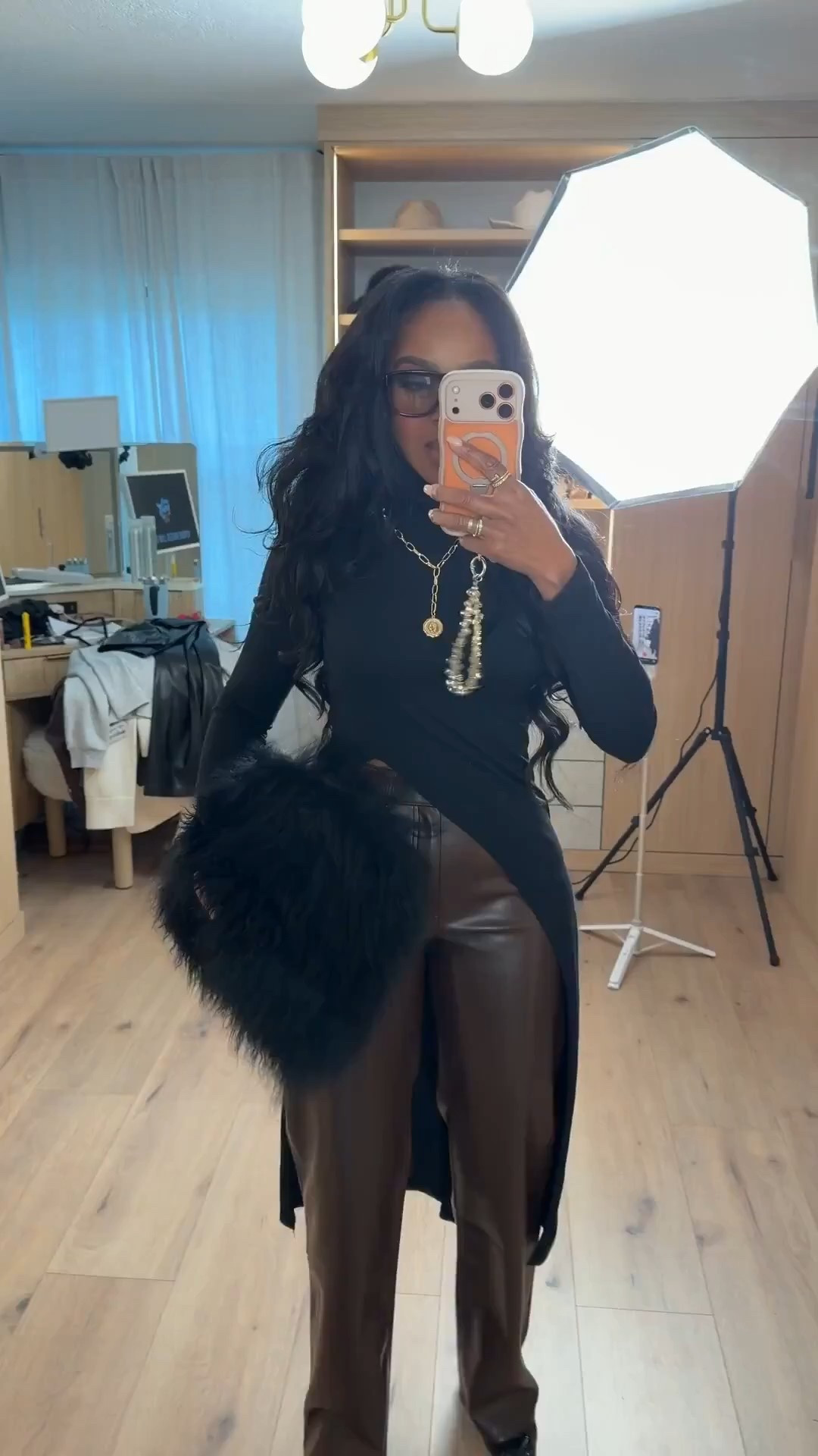 A sleek winter neutral moment — rich chocolate leather paired with a clean black top and plush faux-fur texture for an effortlessly elevated cold-weather look. Minimal, bold, and chic in the best way.

Perfect for dinner nights, holiday events, and polished everyday styling.

📏 Sizing:
Top: Small • Pants: 27 Long • Bag: One size
Height: 5’4” • 138 lbs • Bust: 34D • Waist: 27” • Hips: 40”

Winter neutral outfit inspiration, chocolate brown leather pants look, elevated minimal style, chic cold-weather essentials, monochrome winter outfit ideas.

✨ Everything linked below for easy shopping

Follow me on Instagram and YouTube @kirasfashionfinds

#LTKPetite #LTKootd