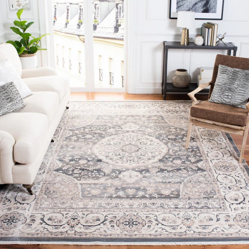 Meldrum Oriental Dark Gray/Ivory Area Rug | Wayfair North America