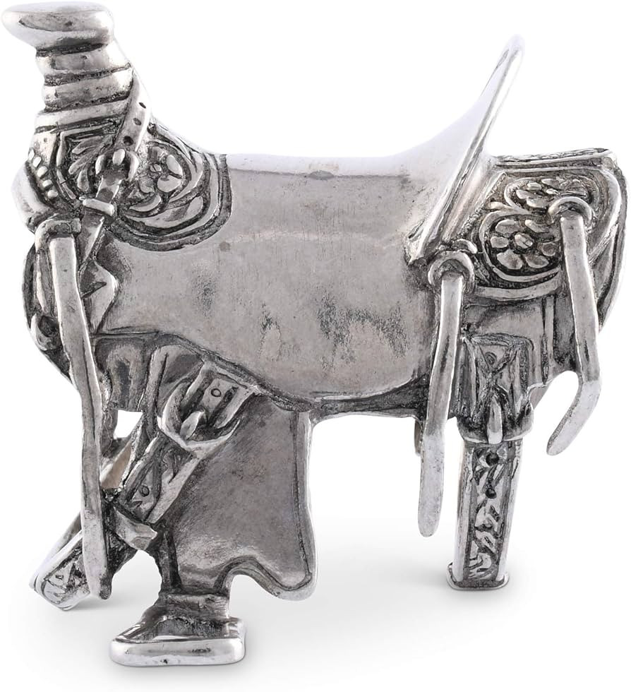 Vagabond House Pewter Cowboy Western Saddle Napkin Ring Artisan Crafted Designer Ring (Sold as Si... | Amazon (US)