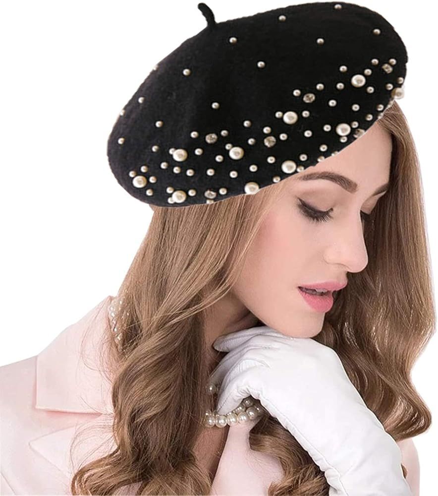 Wool Beret Women's Beret Hat French Style Beanie Hats Fashion Ladies Beret Caps Outdoor Hat | Amazon (US)