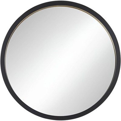 Noble Park Round Vanity Accent Wall Mirror Modern Black Metal Frame 32 1/2" Wide Bathroom Bedroom Li | Target