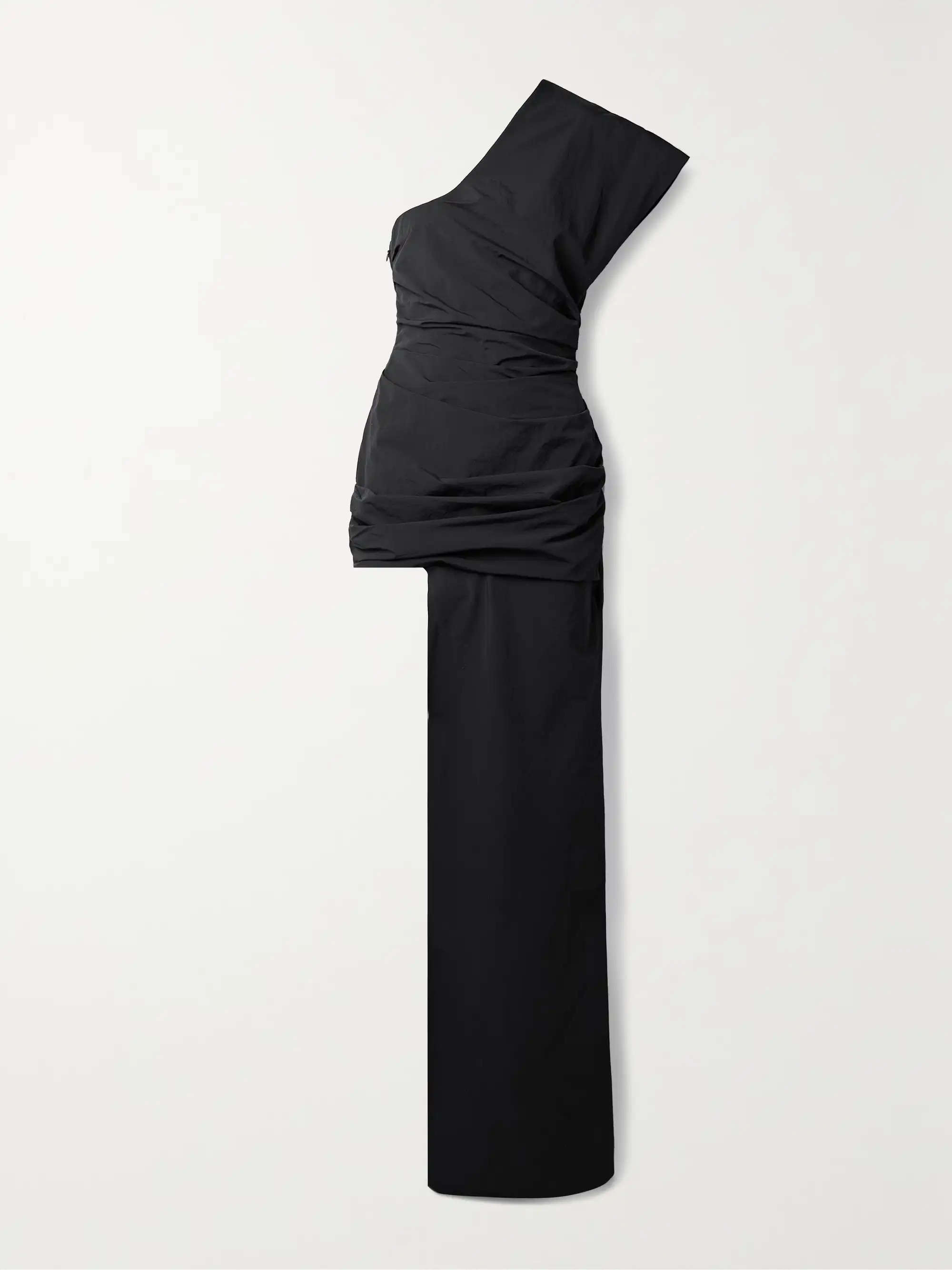 Calero one-shoulder draped twill mini dress | NET-A-PORTER (US)