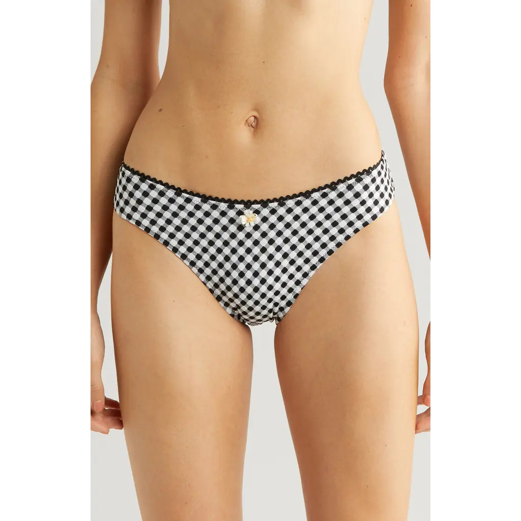 Solid & Striped Daphne Bikini Bottoms in Blackout X Marshmallow at Nordstrom, Size Medium | Nordstrom