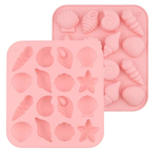 Seashells Chocolate Silicone Molds, Ocean Themed Seashells Silicone Cake Baking Molds, Marine Theme Cake Fondant Silicone Mold for Chocolate Candy Cupcake Cookie Dessert DIY Decoration | Amazon (US)