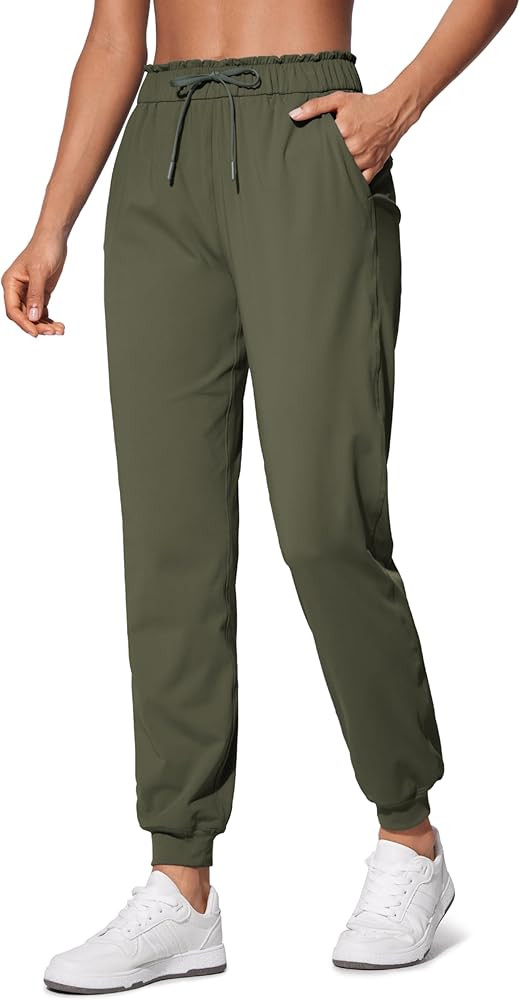 CRZ YOGA 4-Way Stretch High Waisted Joggers for Women Casual Dress Work Workout Pants Pockets | Amazon (US)