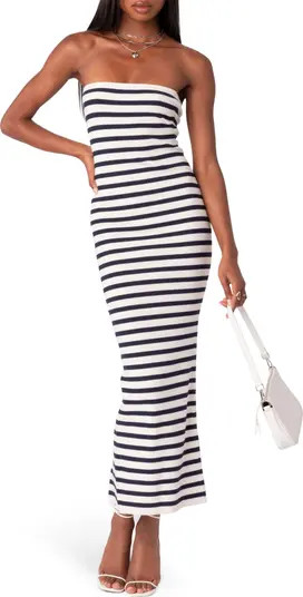 Stripe Strapless Rib Sweater Dress | Nordstrom
