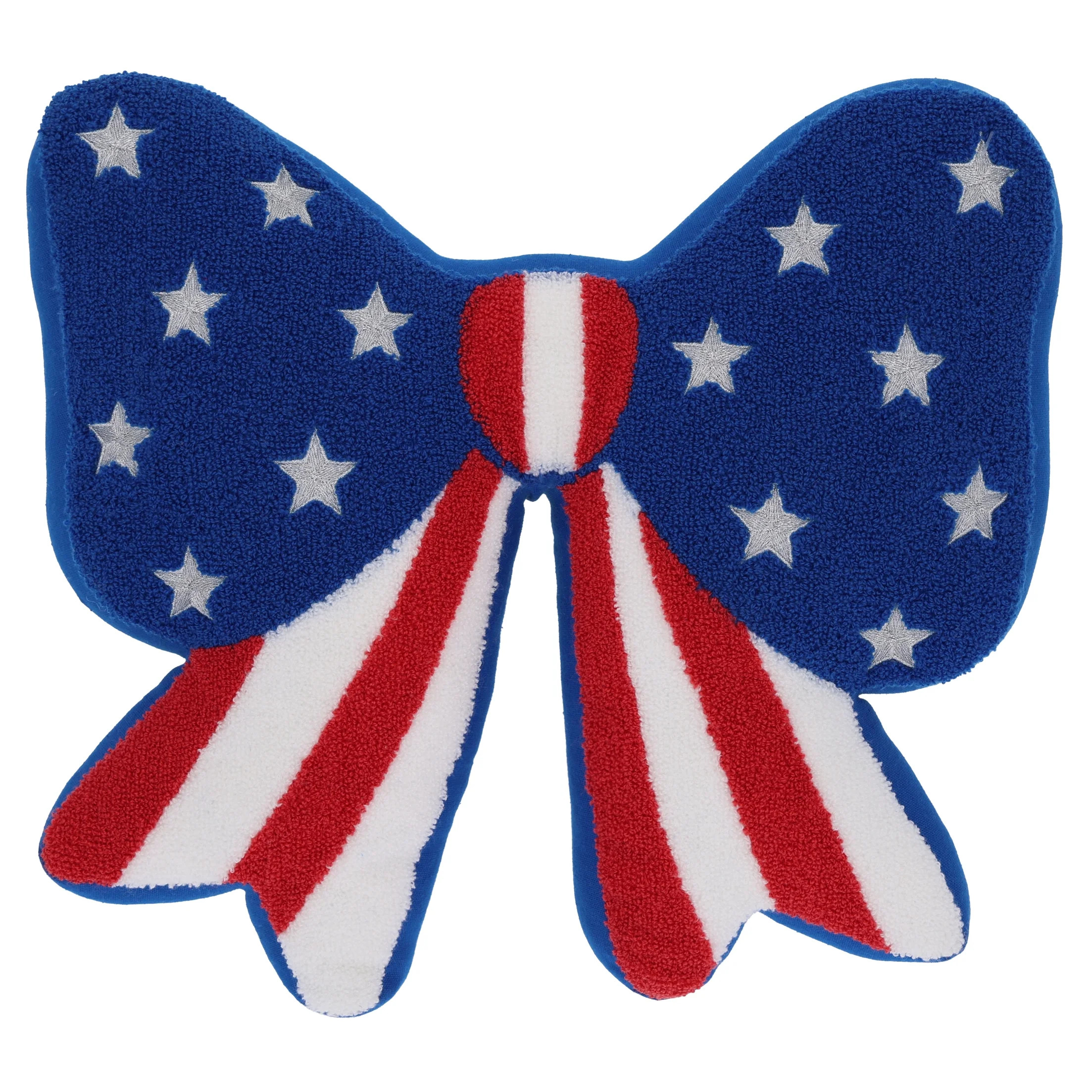 Bow Decorative Pillow, Red/White/Blue, 14" x 14", Patriotic by Way To Celebrate | Walmart (US)