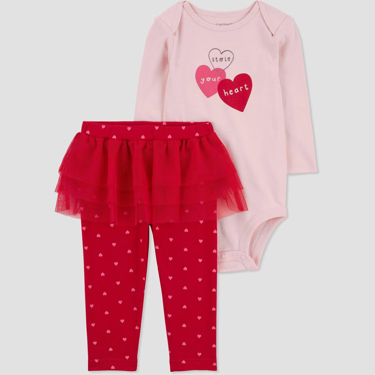 Carter's Just One You® Baby Girls' 2pc Valentine's Day Stole Your Heart Tutu Bodysuit & Leggings... | Target