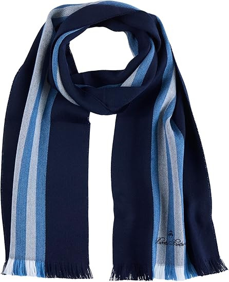 Brooks Brothers 100% Wool Woven Varsity Striped Scarf with Eyelash Fringe - Men's Luxury Winter S... | Amazon (US)