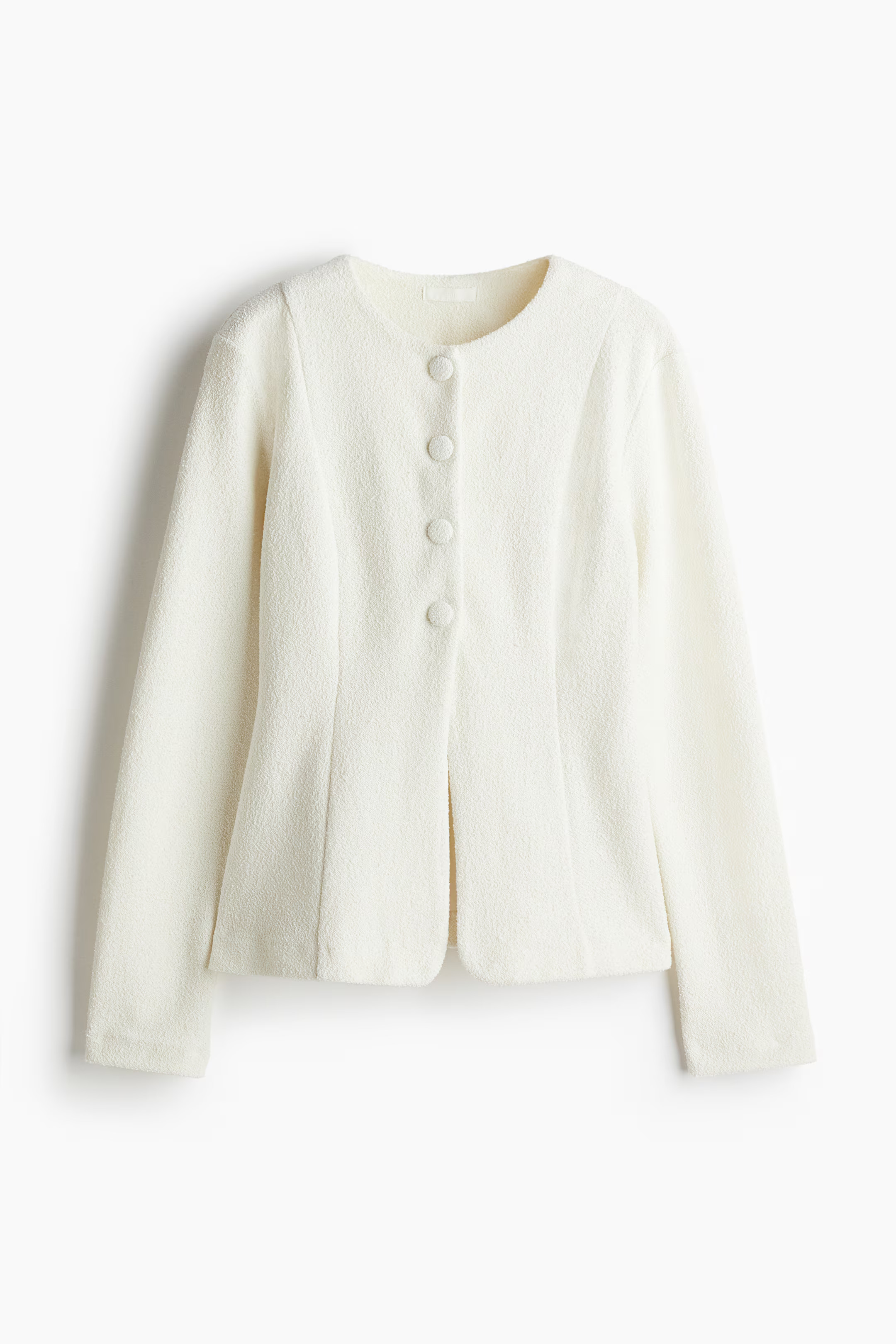 Waisted cardigan - White - Ladies | H&M GB | H&M (UK, MY, IN, SG, PH, TW, HK)