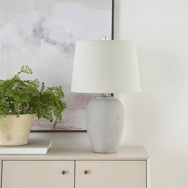 Nourison 23" Unglazed Ceramic Jar Table Lamp - Overstock - 34746443 | Bed Bath & Beyond