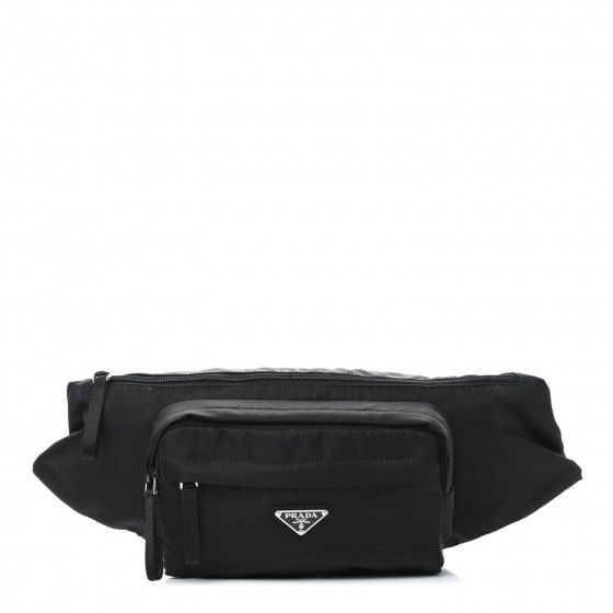PRADA

Tessuto Nylon Double Pocket Belt Bag Black | Fashionphile