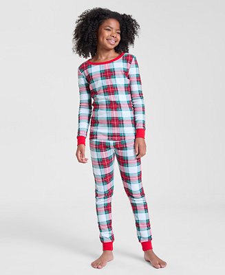 Family Pajamas Kids 5-14 Merry Plaid Snug-Fit Pajama Set, Macy's Exclusive - Macy's | Macy's