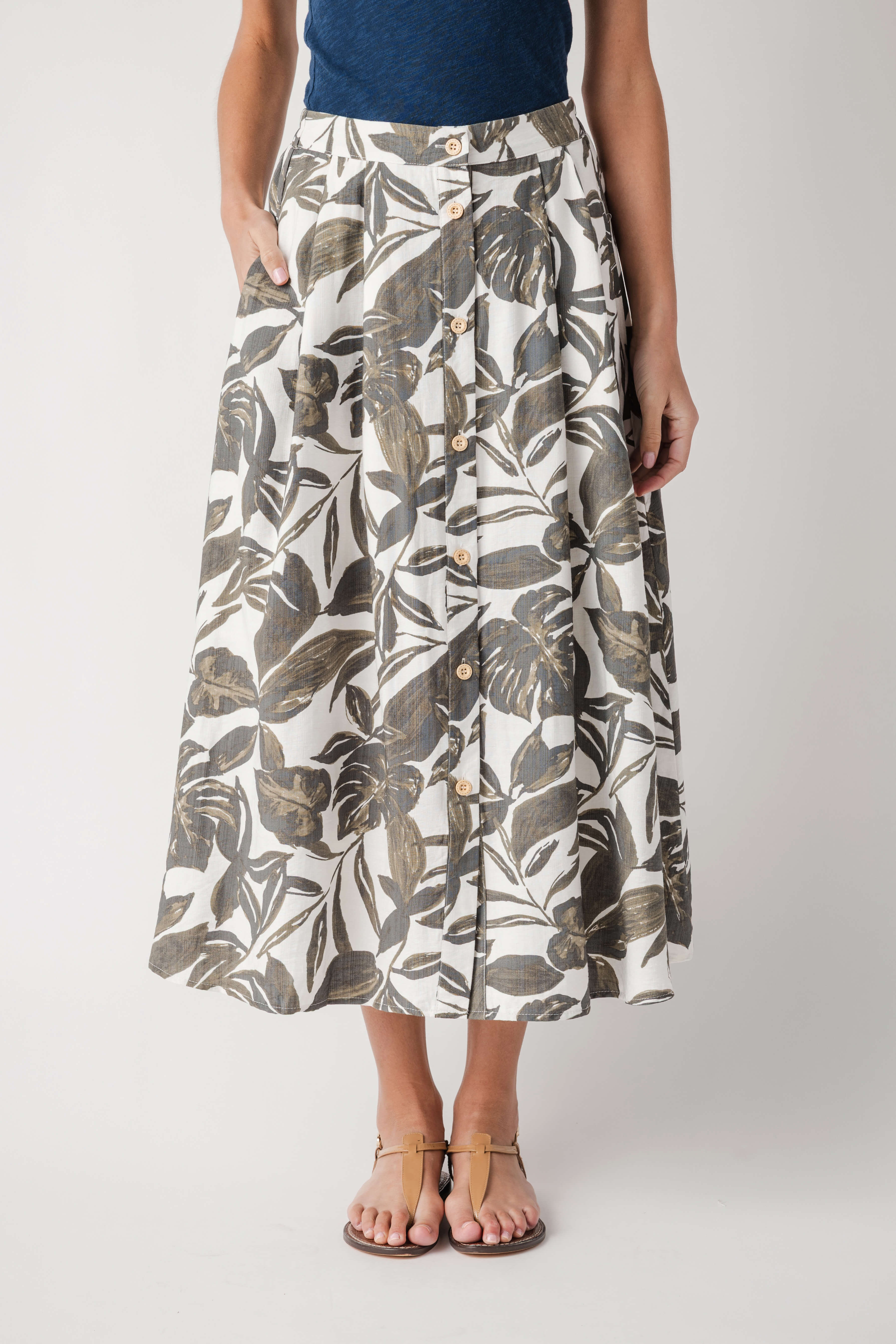 Dress Forum Button Front Midi Skirt | Social Threads